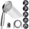 Shower Heads 5 Setting with Handheld Sprayer & Long Hose High Pressure Rain, Easy Tool Free Installation, Perfect Adjustable Shower Heads for Your Bathroom