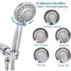 Shower Heads 5 Setting with Handheld Sprayer & Long Hose High Pressure Rain, Easy Tool Free Installation, Perfect Adjustable Shower Heads for Your Bathroom