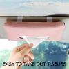 Car Tissue Holder, Sun Visor Napkin Holder Backseat Tissue Case,PU Leather Tissue Box Holder for Car & Truck Decoration (Pink)