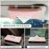 Car Tissue Holder, Sun Visor Napkin Holder Backseat Tissue Case,PU Leather Tissue Box Holder for Car & Truck Decoration (Pink)