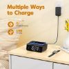 Digital Wireless Charging Alarm Clock FM Radio,10W Fast Wireless Charger Station for iPhone/Samsung Galaxy, 3 Level Dimmer, USB Charging Port,2 Wake up Sounds, LED Alarm Clock for Bedside
