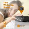 Digital Wireless Charging Alarm Clock FM Radio,10W Fast Wireless Charger Station for iPhone/Samsung Galaxy, 3 Level Dimmer, USB Charging Port,2 Wake up Sounds, LED Alarm Clock for Bedside
