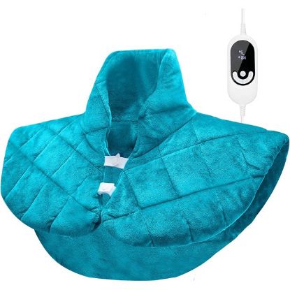 Weighted Heating Pad for Cramps, 3.2lb Large Neck and Shoulder Electric Heat Wraps for Pain Relief, Fast-Heating with 6 Heat Levels, Removable Cover, 11 Auto-Off Timers with Countdown - 17"x22"